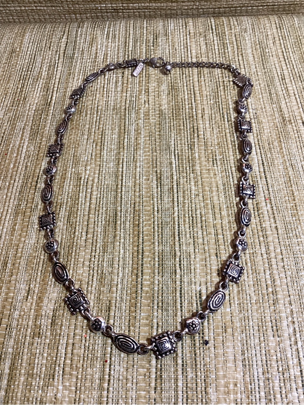 Napier Silver-Tone Geometric Link Necklace